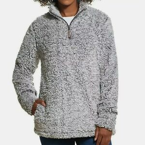 Weatherproof Vintage Gray Sherpa Pullover